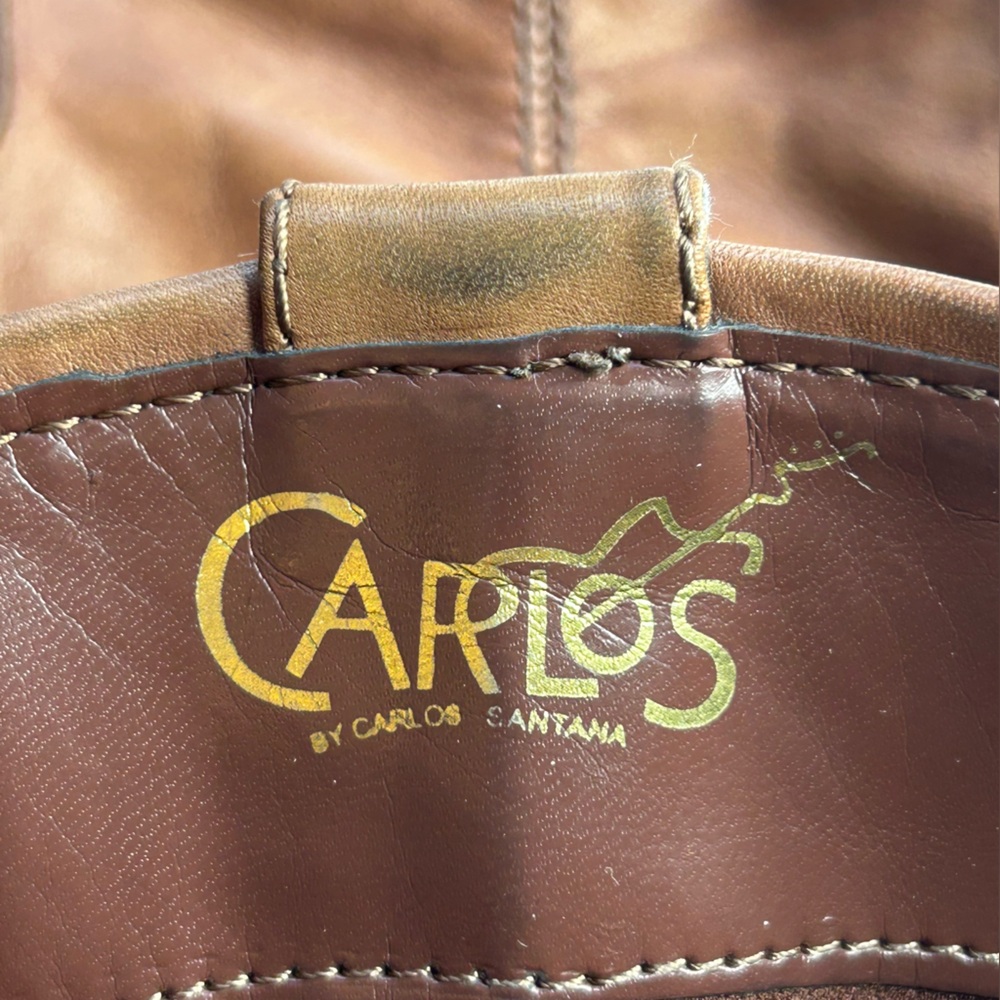 Carlos by Carlos Santana Brown Leather Fawn Heeled Riding Boots Size 9 - Picture 10 of 11